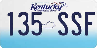 KY license plate 135SSF