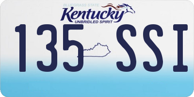 KY license plate 135SSI