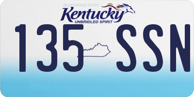 KY license plate 135SSN