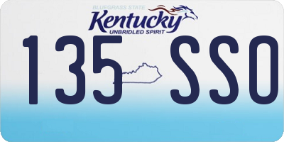 KY license plate 135SSO
