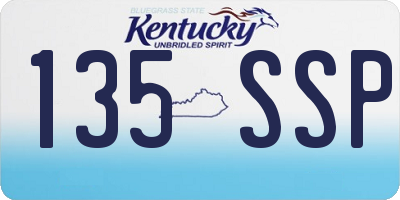 KY license plate 135SSP