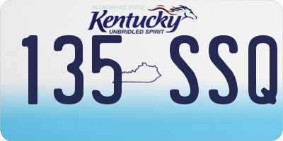 KY license plate 135SSQ