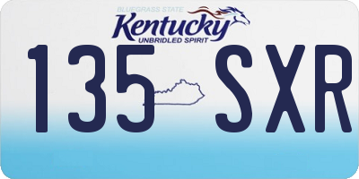 KY license plate 135SXR