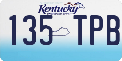 KY license plate 135TPB