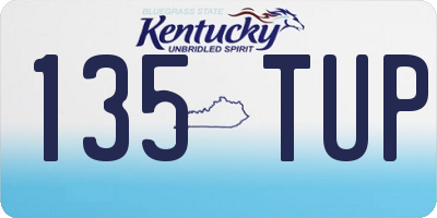 KY license plate 135TUP