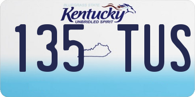 KY license plate 135TUS