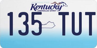 KY license plate 135TUT