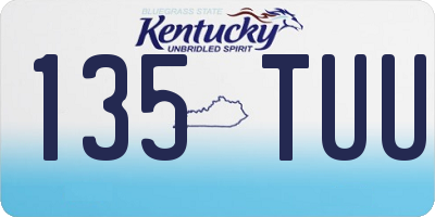 KY license plate 135TUU