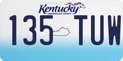 KY license plate 135TUW