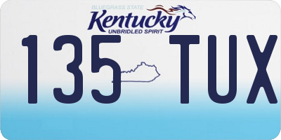 KY license plate 135TUX