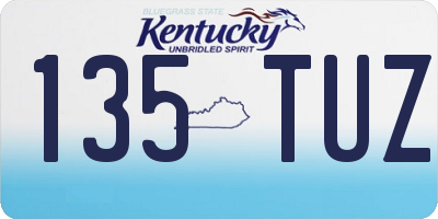 KY license plate 135TUZ