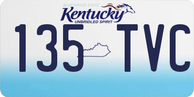 KY license plate 135TVC