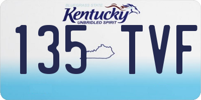 KY license plate 135TVF