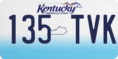 KY license plate 135TVK