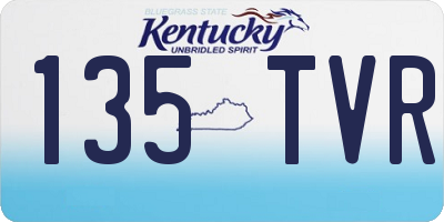 KY license plate 135TVR