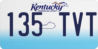 KY license plate 135TVT