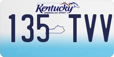 KY license plate 135TVV