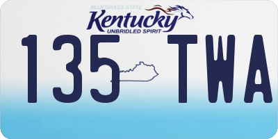 KY license plate 135TWA