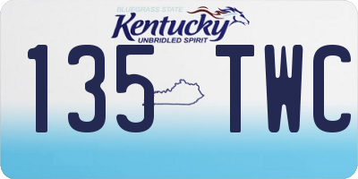 KY license plate 135TWC