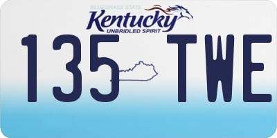 KY license plate 135TWE