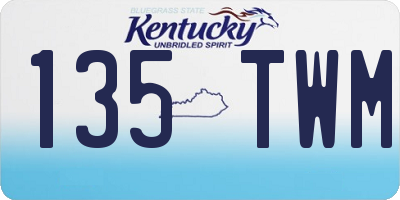 KY license plate 135TWM