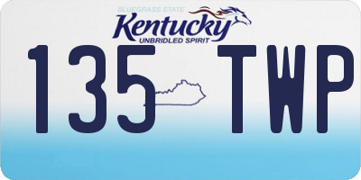 KY license plate 135TWP