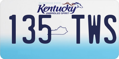 KY license plate 135TWS