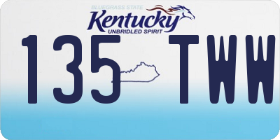 KY license plate 135TWW