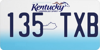 KY license plate 135TXB