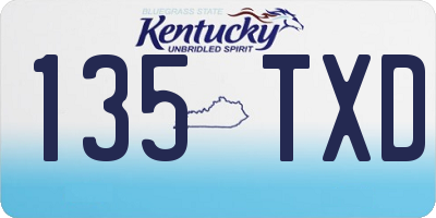 KY license plate 135TXD