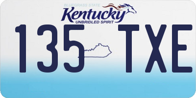 KY license plate 135TXE