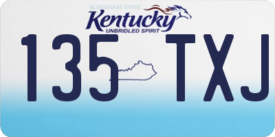 KY license plate 135TXJ