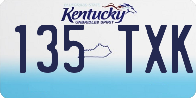 KY license plate 135TXK