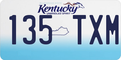 KY license plate 135TXM