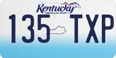 KY license plate 135TXP