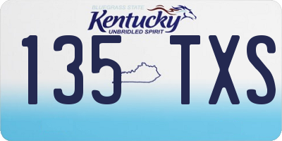 KY license plate 135TXS