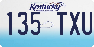 KY license plate 135TXU