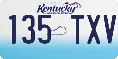 KY license plate 135TXV