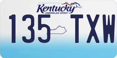 KY license plate 135TXW
