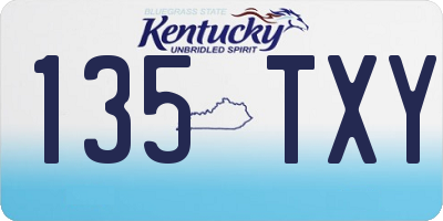 KY license plate 135TXY