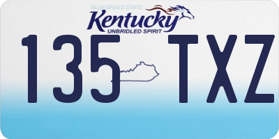 KY license plate 135TXZ