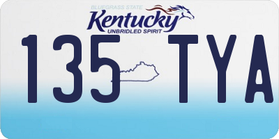 KY license plate 135TYA