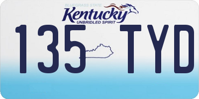 KY license plate 135TYD