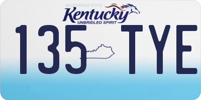KY license plate 135TYE