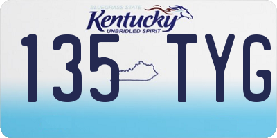 KY license plate 135TYG