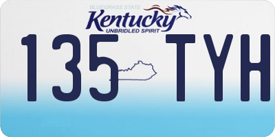 KY license plate 135TYH