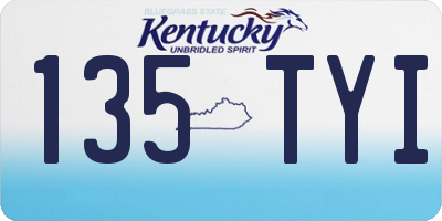 KY license plate 135TYI