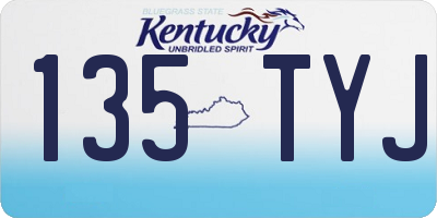 KY license plate 135TYJ