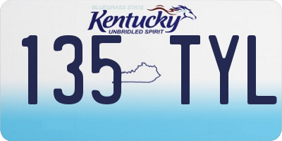 KY license plate 135TYL