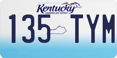 KY license plate 135TYM